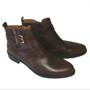 MARROQUI SANCHEZ Brown Leather Zipper Booties